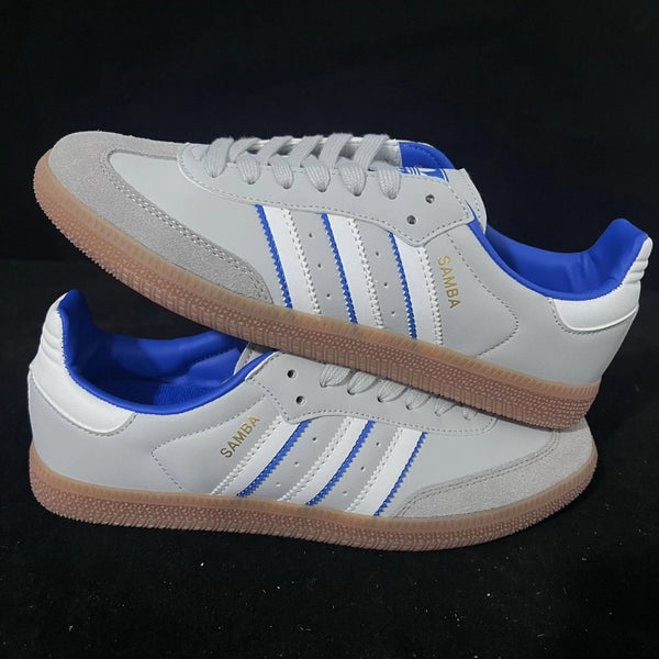 Adidas Samba OG “Grey Two / Lucid Blue” (Grey / Royal Blue)