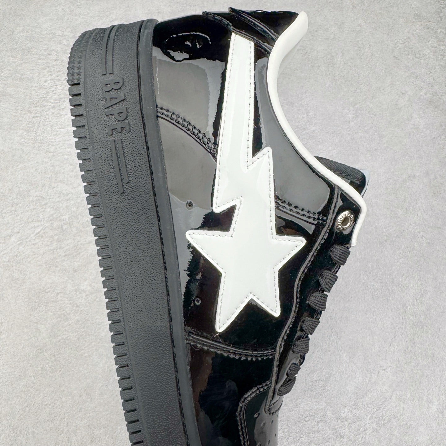 BAPE STA Low Black Patent Leather