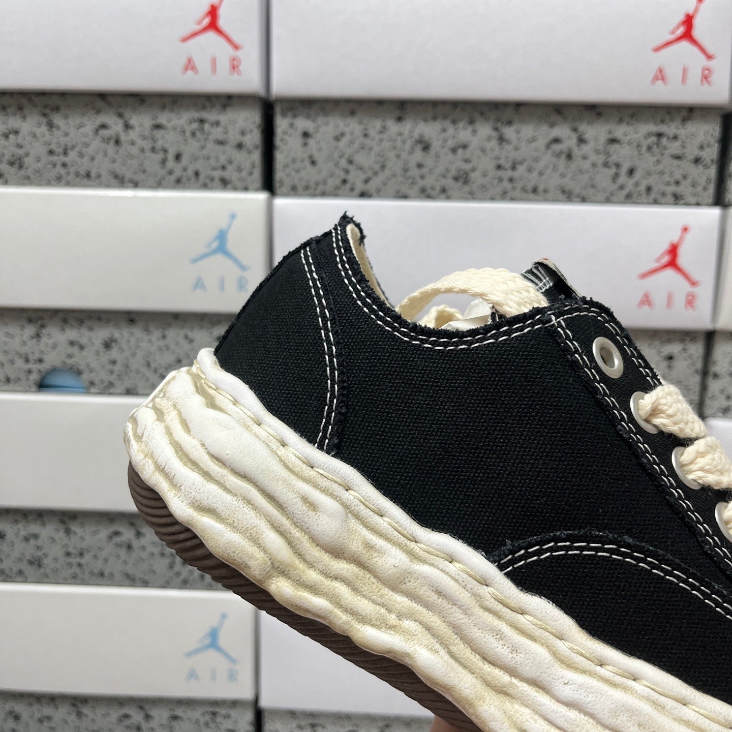 MIHARA YASUHIRO "Aged Sole Black Canvas"