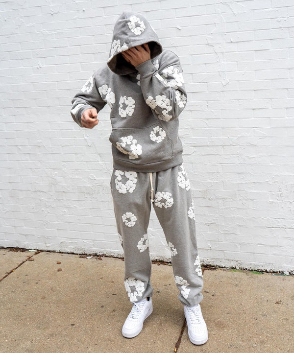 Conjunto Moletom Denim Tears Floral gray