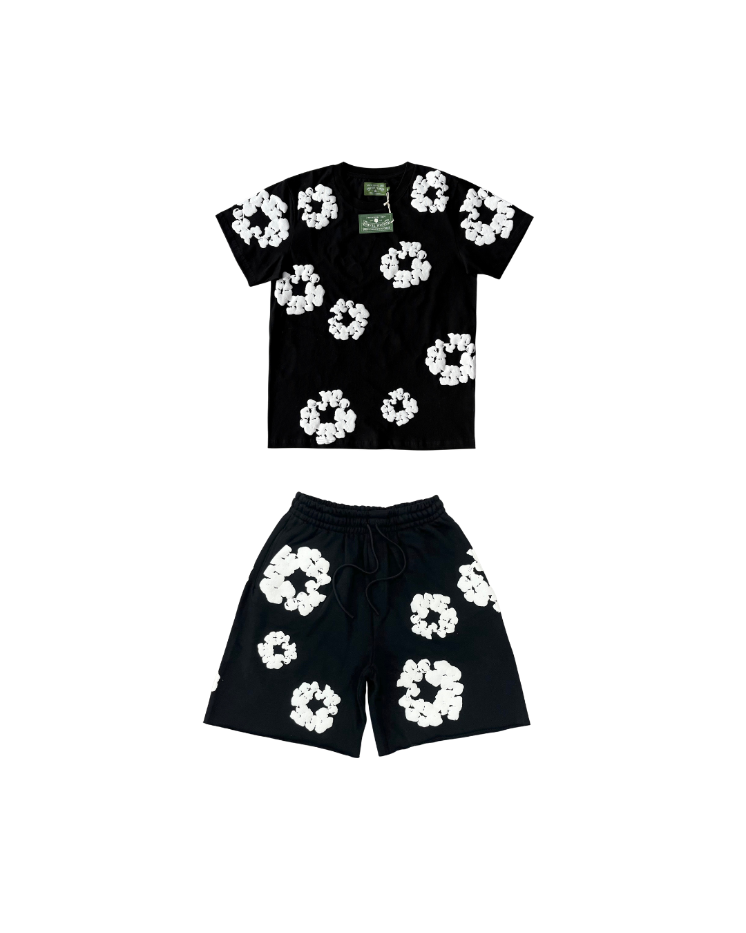 Conjunto Verão Denim Tears Floral Black