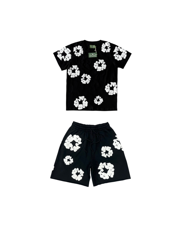 Conjunto Verão Denim Tears Floral Black