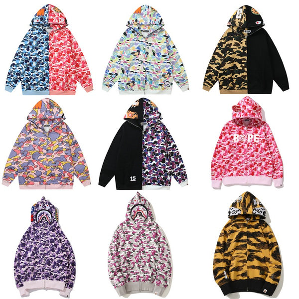 BAPE Shark Full Zip Hoodie (Color Camo / Split Collection)