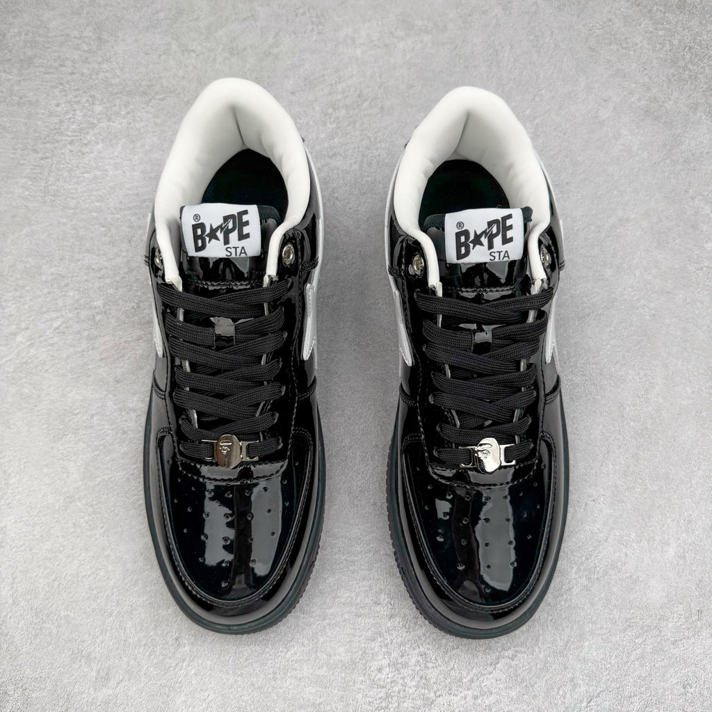 BAPE STA Low Black Patent Leather