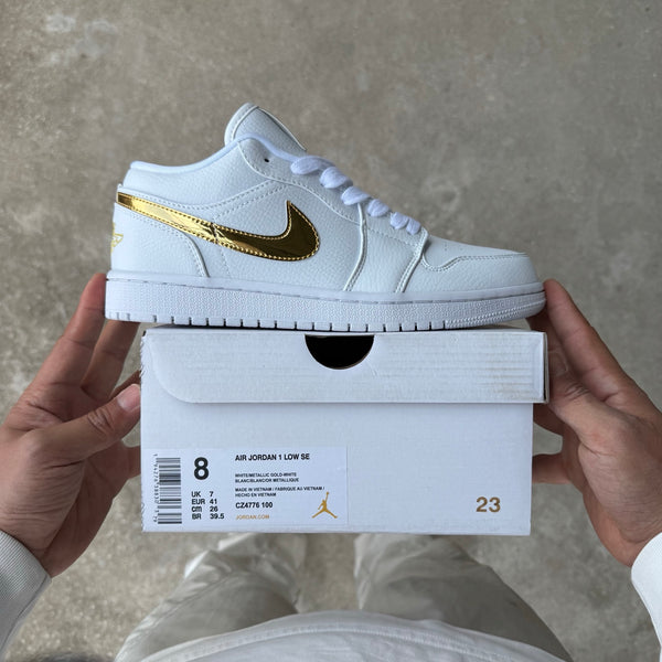 Air Jordan 1 Low SE "White Metallic Gold"
