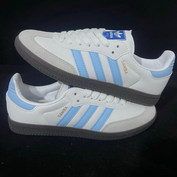 Adidas Samba OG “Cloud White / Clear Sky” (White / Baby Blue)